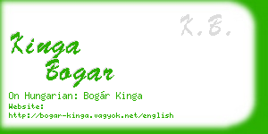kinga bogar business card