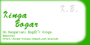 kinga bogar business card